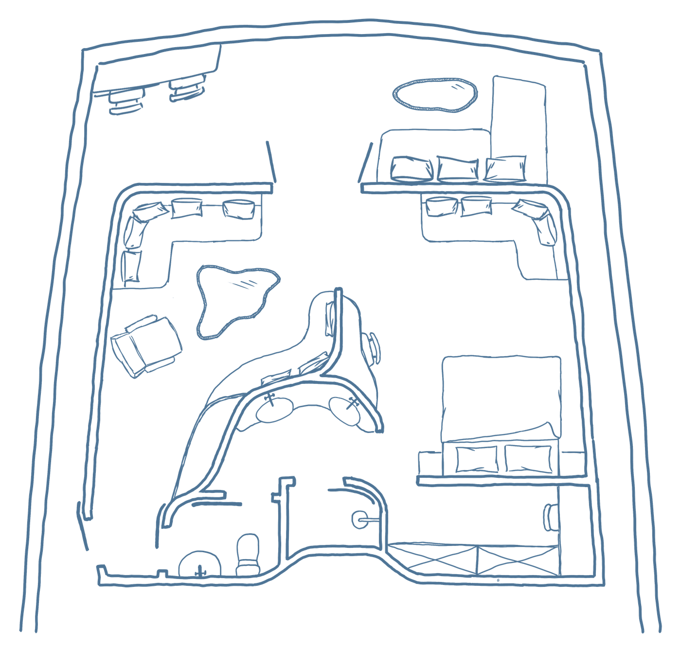 Floor plan of the Master Cabin aboard Waow 2.