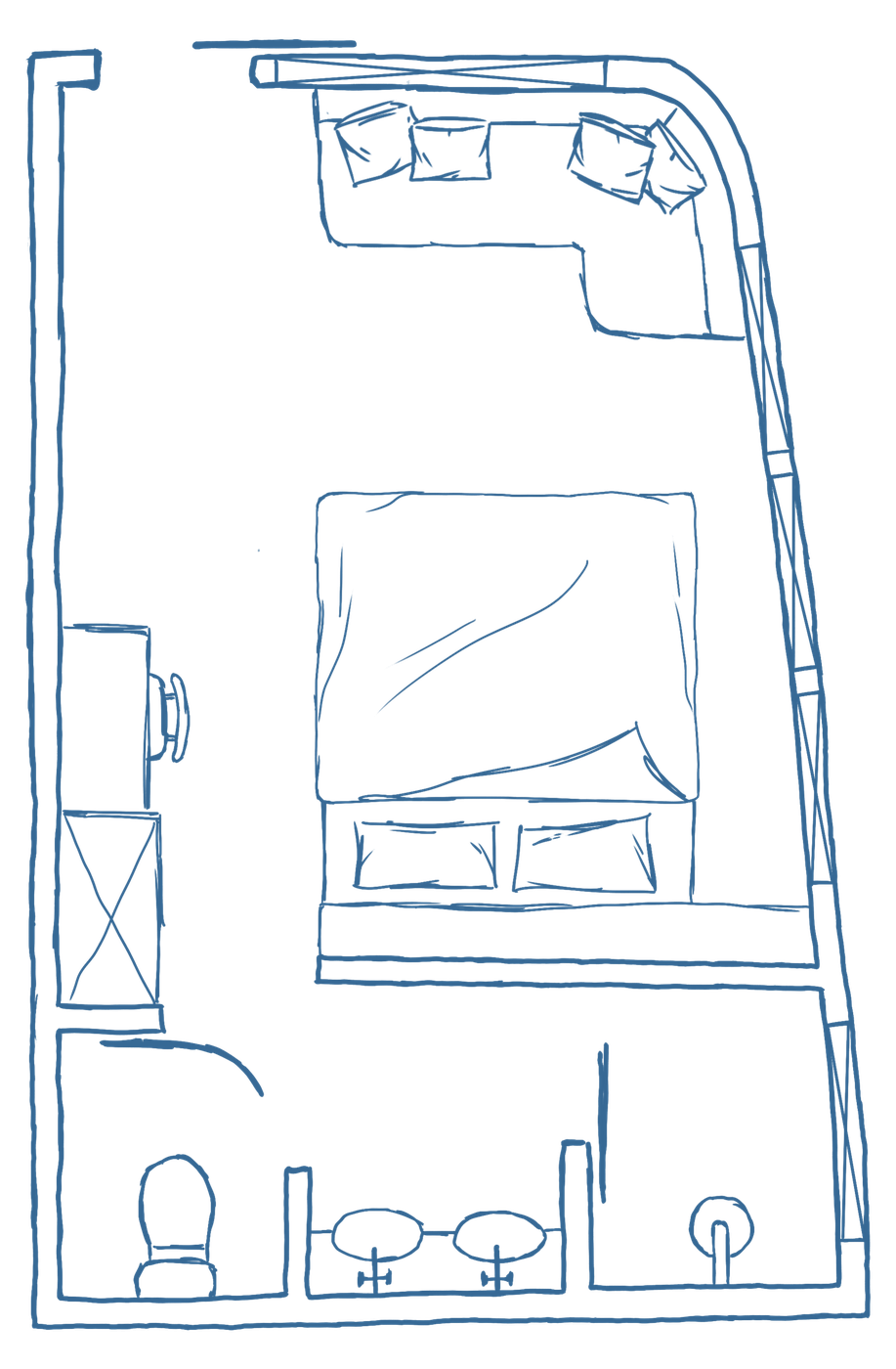 Floor plan of a Superior Cabin aboard Waow 2.
