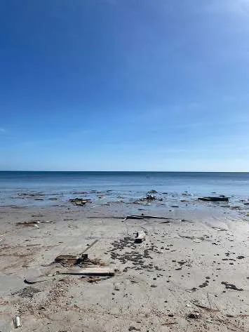 The beach in front of the shipyard